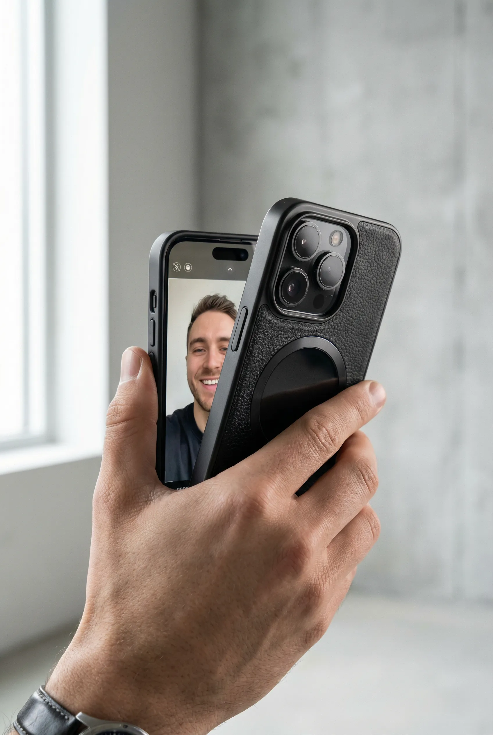 Selfix funda inteligente para selfies con cámara trasera